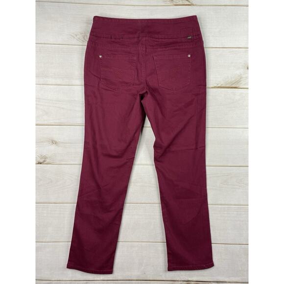 Jag Jeans Womens 16 Burgundy Slim Leg Pull On Stretch Pants Hi Rise Elastic NWT - Picture 11 of 12